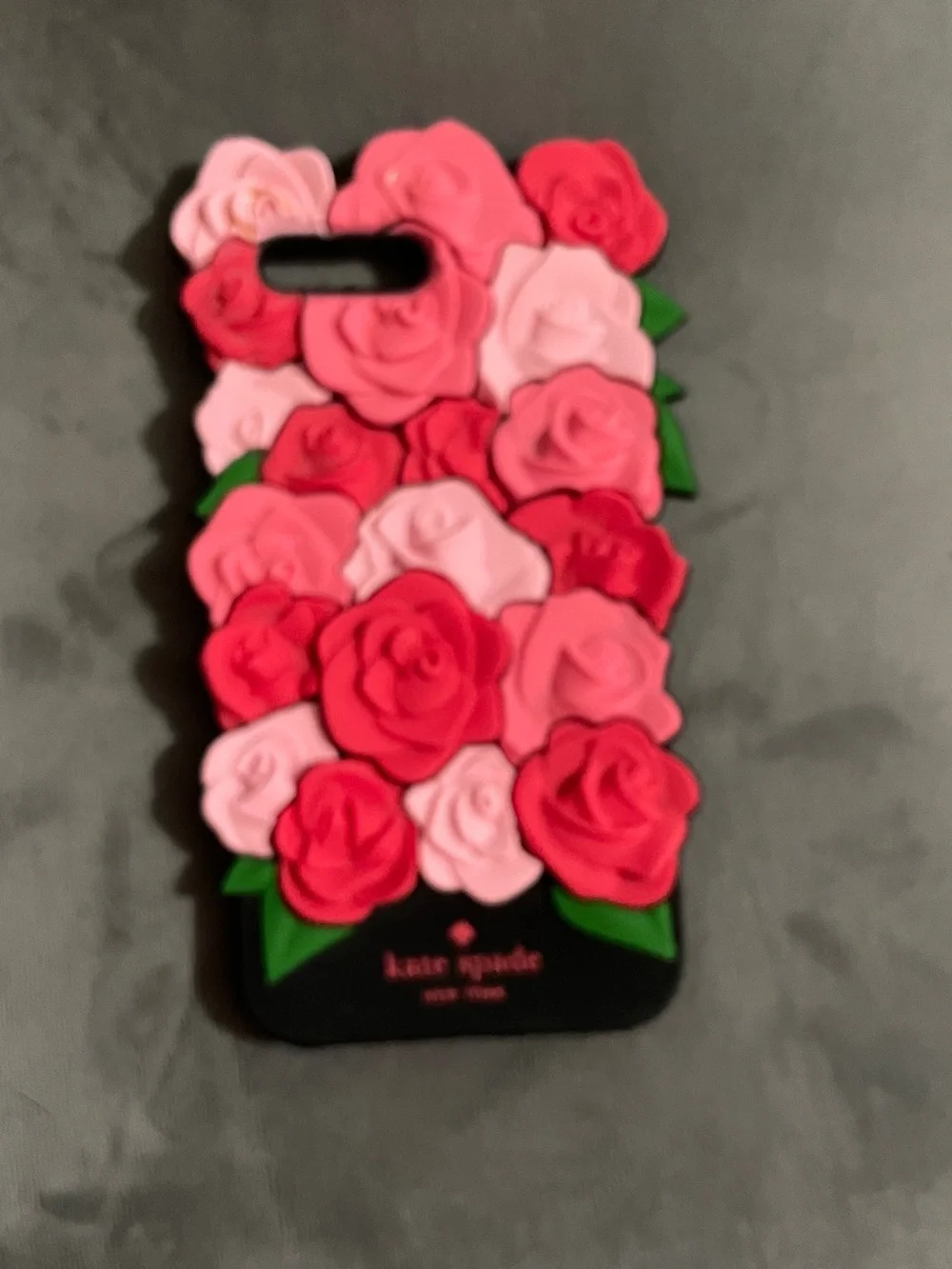 kate spade Pink, Light Pink & Red 3D Rose Silicone for IPhone 7 Plus & 8 plus